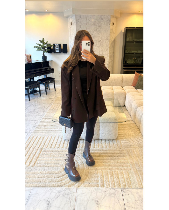 Blazer Brown Surpiqué