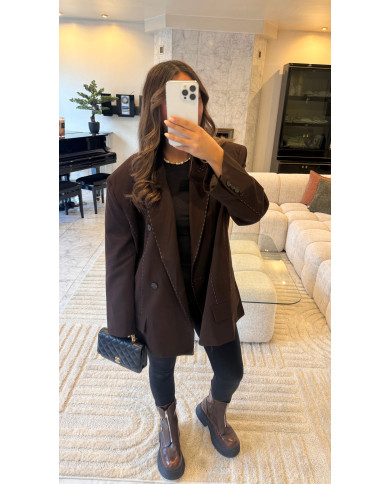 Blazer Brown Surpiqué