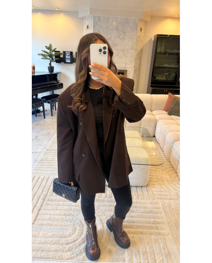 Blazer Brown Surpiqué