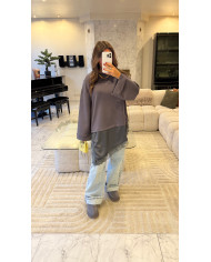 Pull Bi matière blanc & dentelle