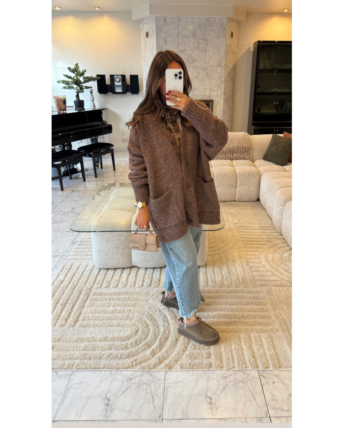 Cardigan maille oversize Choco
