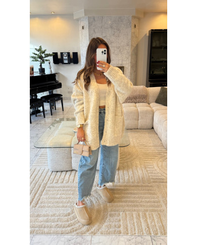 Cardigan maille oversize Écru