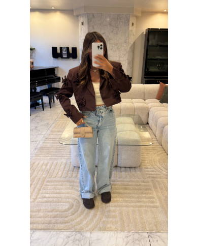 Blazer court à fleurs Choco