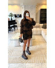 Jupe Courte losange Brown & black