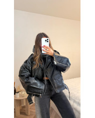 Jean évasé noir bicolore