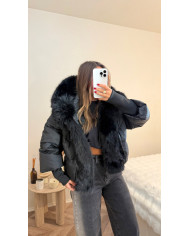 Cardigan losange noir & Choco