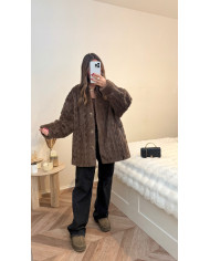 Veste gilet fourrure Pilou Choco