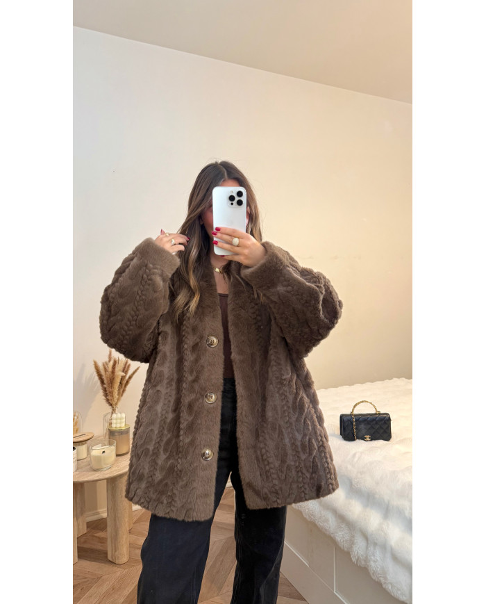 Veste gilet fourrure Pilou Choco