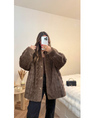 Veste gilet fourrure Pilou Choco