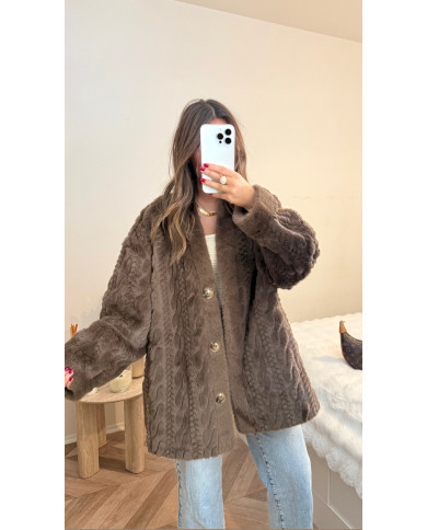 Veste gilet fourrure Pilou Choco