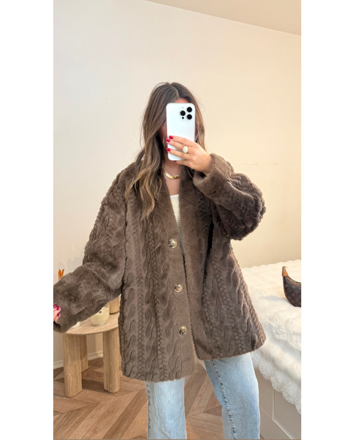 Veste gilet fourrure Pilou Choco