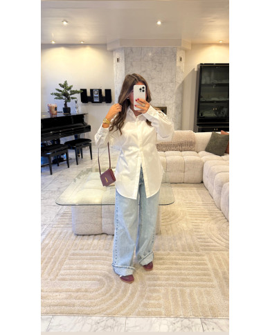 Chemise blanche ceinturé lacets