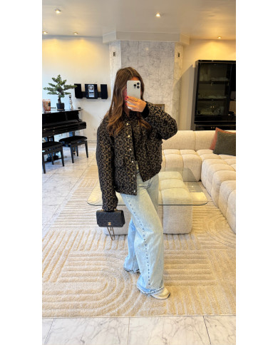 Veste bombers noir & doré