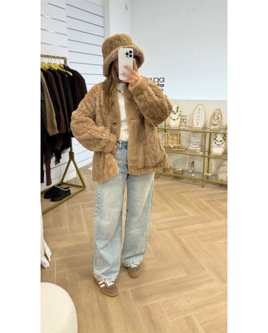 Veste fourrure Pilou Camel