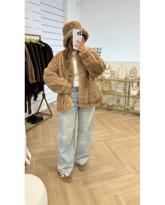 Veste fourrure Pilou Camel