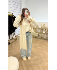 Pull Cocon Écharpe Taupe