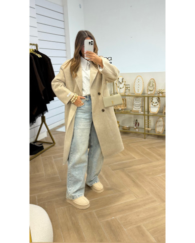 Manteau 100% Laine écru