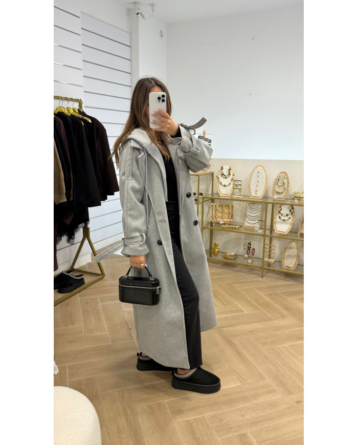 Trench à capuche Gris