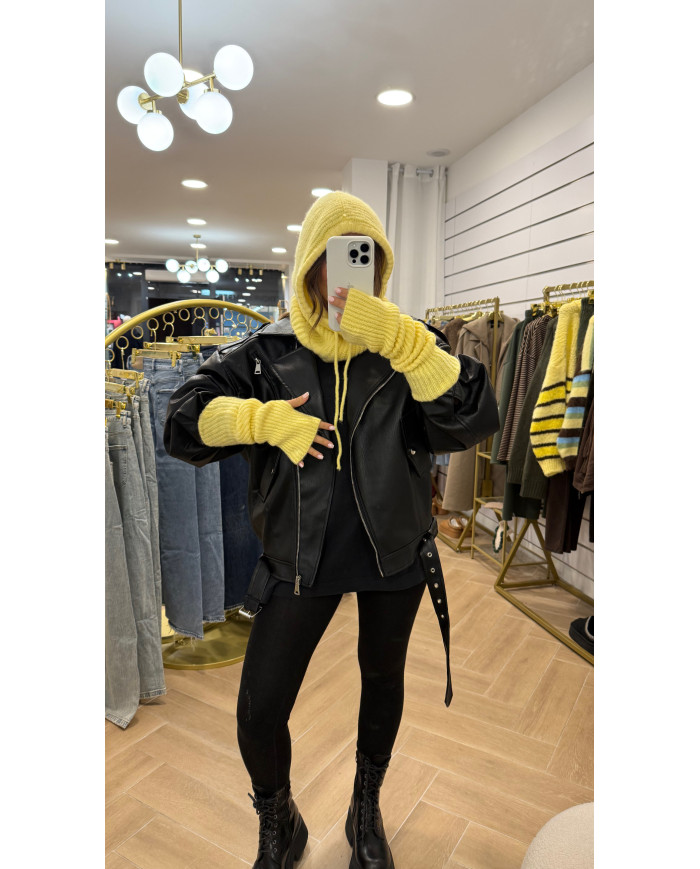 Set mitaines + cagoule Jaune