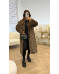Veste Longue fourrure Pilou Choco