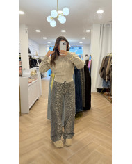 Pull épaulette taupe Zip