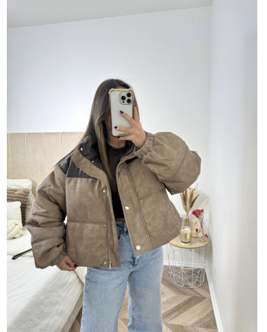 Doudoune Bicolore Taupe & Camel