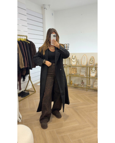 Manteau Long Basic Noir