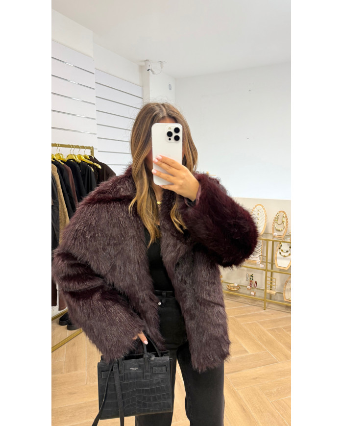 Fourrure Vegan Bordeaux