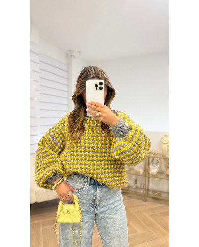 Pull PDP Gris & jaune