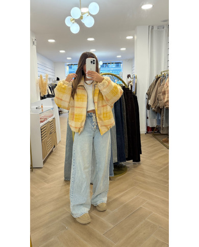 Bombers à carreaux Jaune & beige