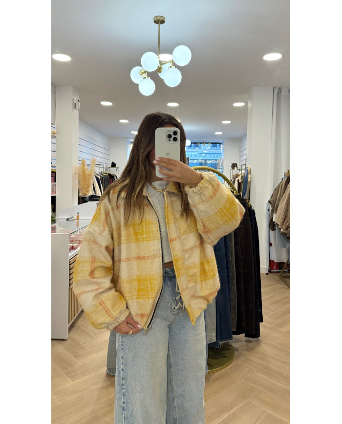 Bombers à carreaux Jaune & beige