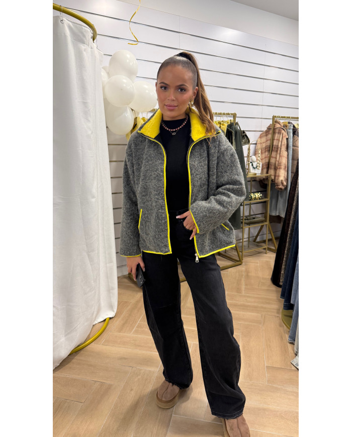 Gilet gris dupe Z Jaune