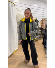 Bombers à carreaux Jaune & beige