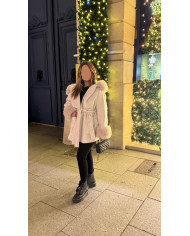 Manteaux Laine à fourrure Choco