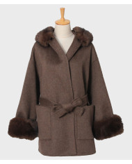Manteaux Laine à fourrure Choco