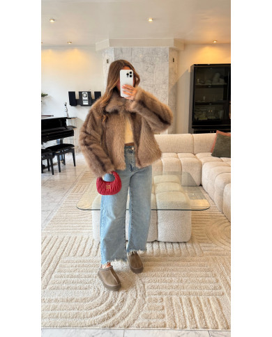 Fourrure Vegan Renard Taupe