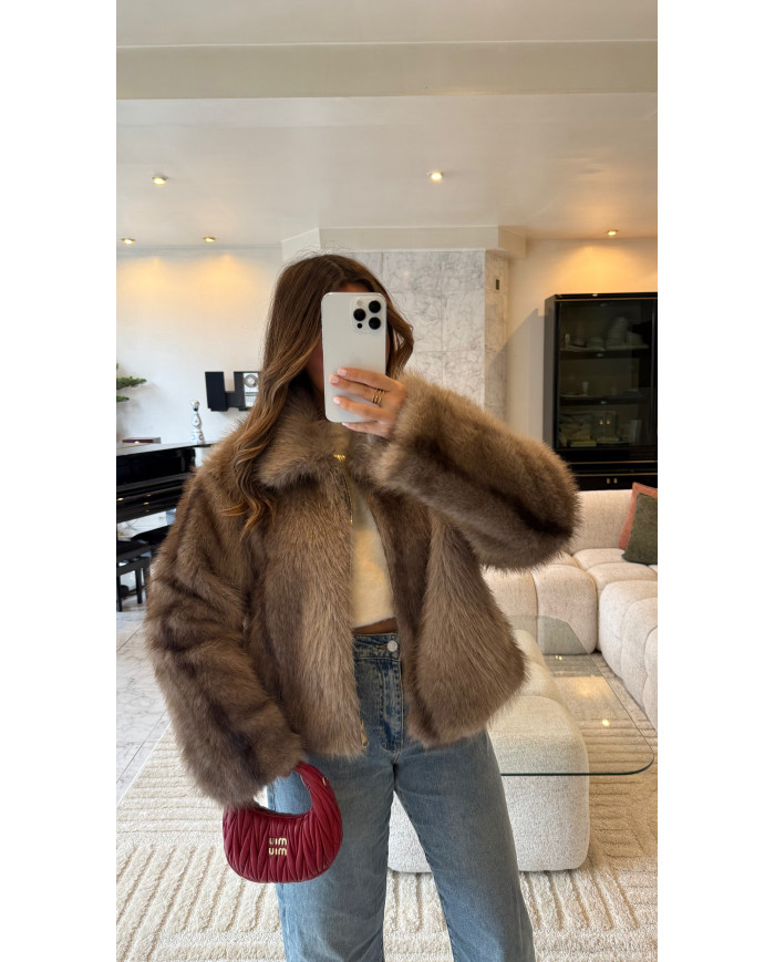 Fourrure Vegan Renard Taupe