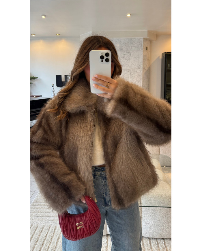 Fourrure Vegan Renard Taupe