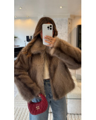 Fourrure Vegan Renard Taupe