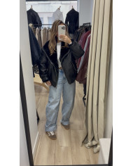 Veste Réversible fourrure Noir