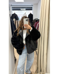 Veste Réversible fourrure Noir