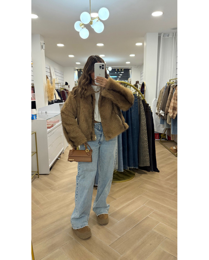 Fourrure Vegan Renard Camel