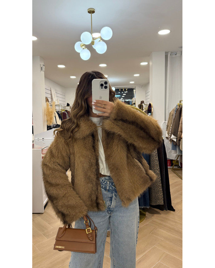 Fourrure Vegan Renard Camel