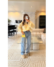 Pull cosy Marin Jaune & Écru