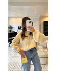 Pull cosy Marin Jaune & Écru