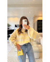 Pull cosy Marin Jaune & Écru
