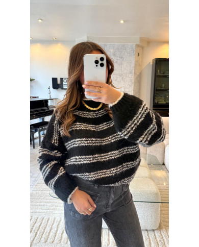 Pull cosy Marin Noir & Blanc