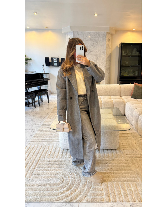 Manteaux trench gris avec laine