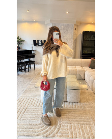 Triangle avec laine Taupe