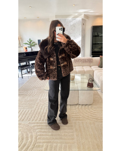 Fourrure léopard col Choco